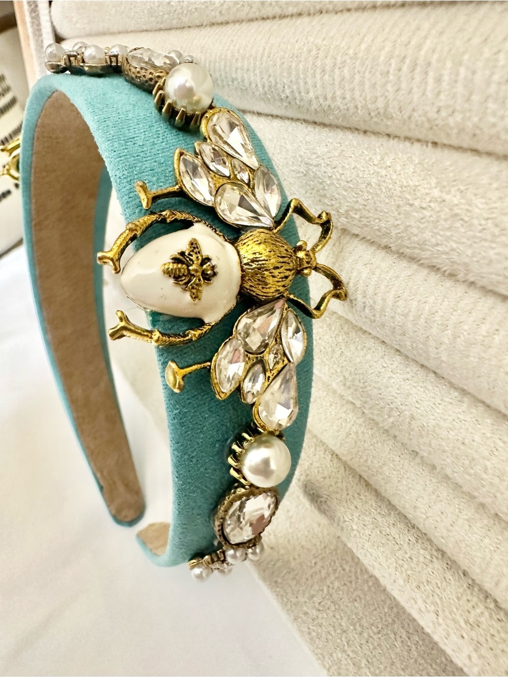 Chunky Turquoise Bee Crystal Headband